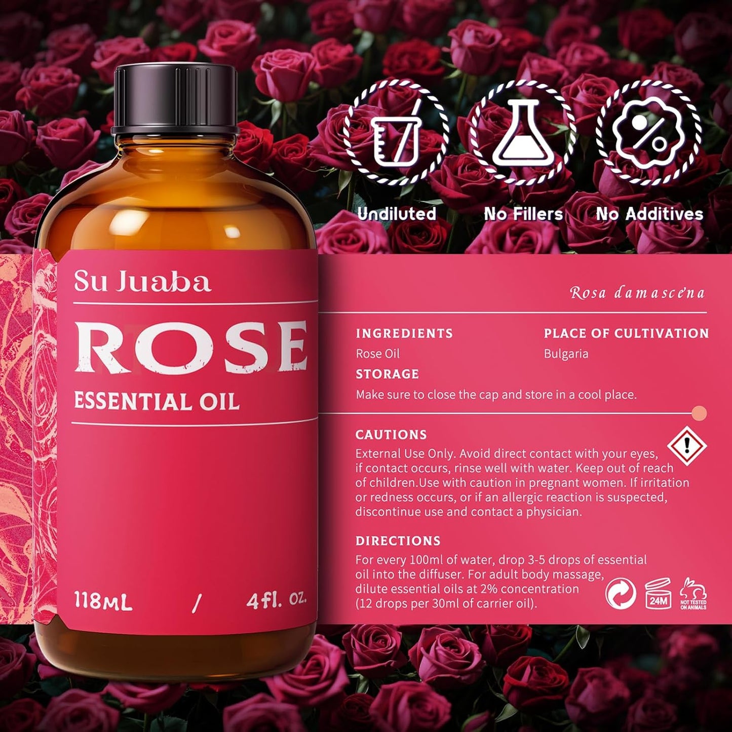 SU JUABA Pure Rose Essential Oil